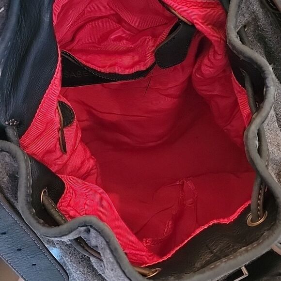 Studded leather Trim Backpack Handbag Gray gold Isabella Fiore - Picture 7 of 11